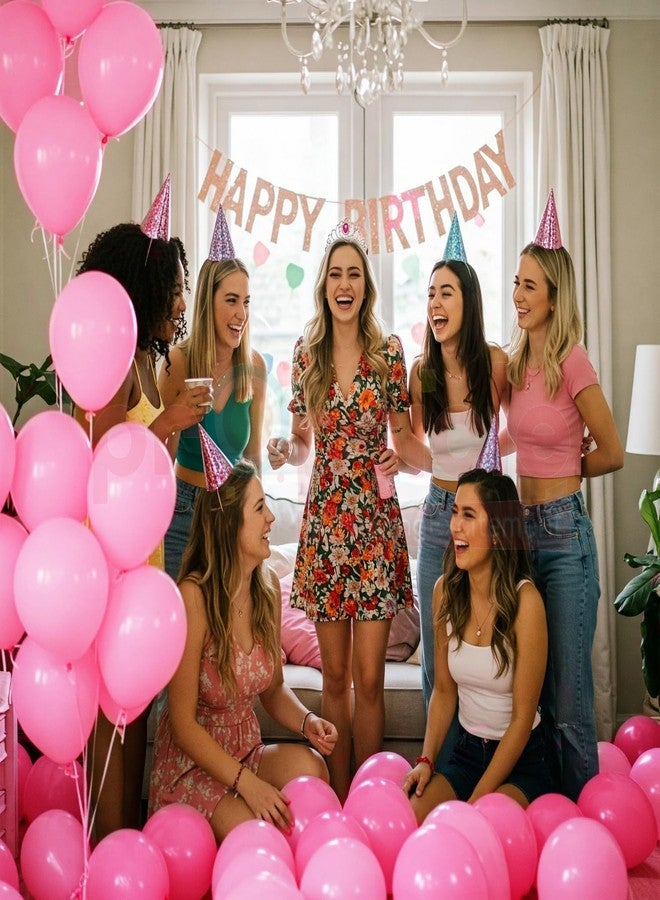 بروبسيكل بالونات وردية معدنية من اللاتكس لتزيين الحفلات، مقاس 12 بوصة، مثالية لتزيين حفلات أعياد ميلاد البنات، وحفلات استقبال المولود، وحفلات استقبال المولود الجديد، وأقواس البالونات للترحيب بالمولود الجديد - عبوة من 50 بالونًا - Image 3